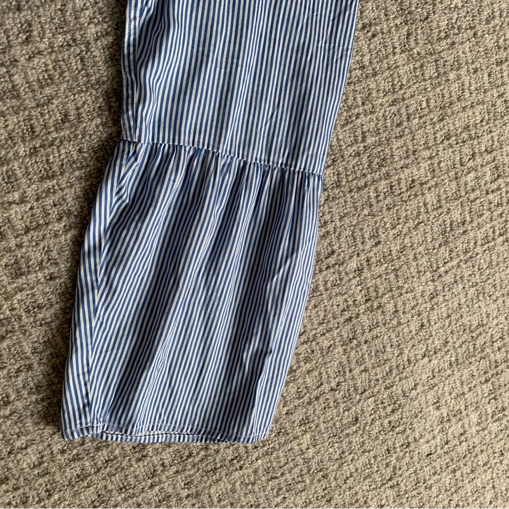 Boden Blue Striped Button Down Shirt with full flowing arms after elbow - Picture 6 of 8